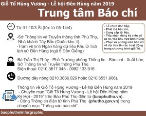 Trung tâm Báo chí giỗ Tổ Hùng Vương – Lễ hội Đền Hùng năm 2019 đi vào hoạt động