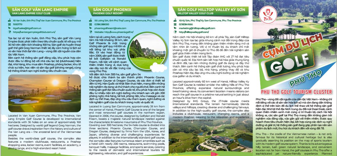 Tờ rơi du lịch Golf